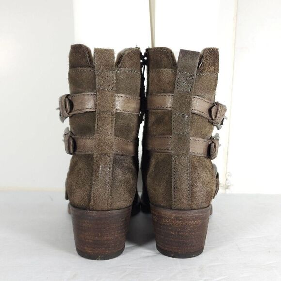 Miz Mooz Women's Darien EU39 US8-8,5 Brown Suede Leather Harness Ankle Boots - Picture 10 of 14